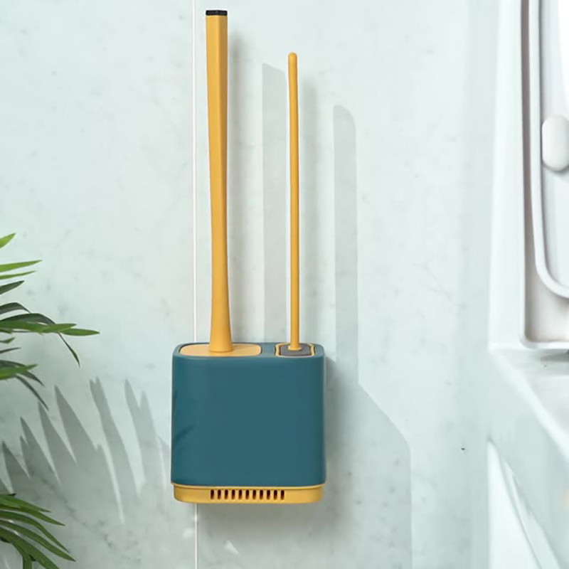 2 u 1 silikonska WC četka sa setom držača s dugom ručkom bez mrtvog kuta WC čista četka Alat za čišćenje na zidu za kupaonicu