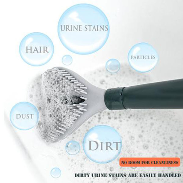 WC četka za doziranje sapuna, praktična četka za čišćenje s dugom ručkom i držačem za kupaonski WC 42x10 cm LBSipping