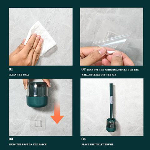 WC četka za doziranje sapuna, praktična četka za čišćenje s dugom ručkom i držačem za kupaonski WC 42x10 cm LBSipping