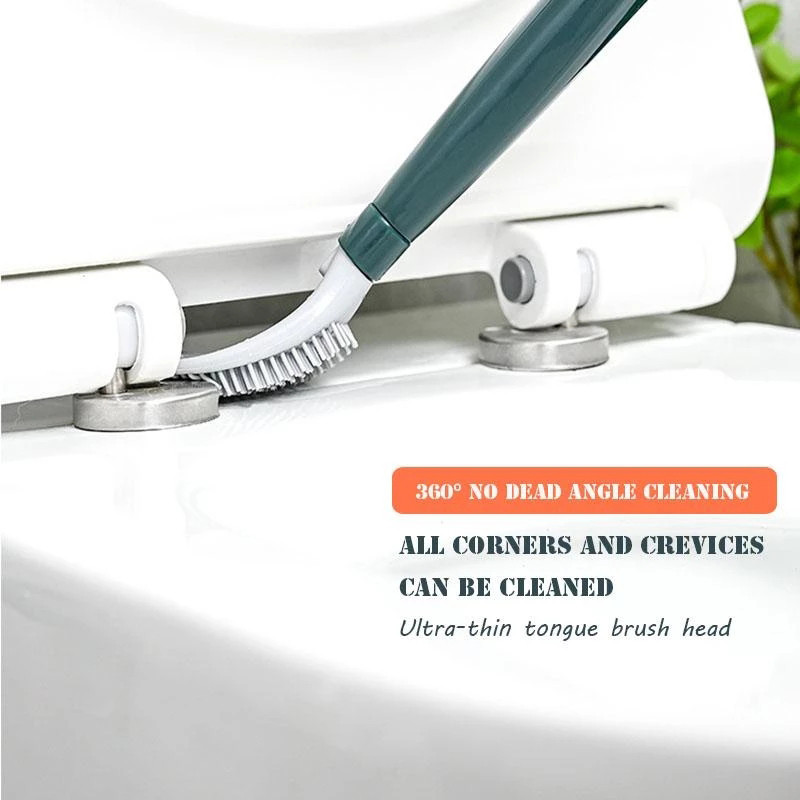 WC četka za doziranje sapuna, praktična četka za čišćenje s dugom ručkom i držačem za kupaonski WC 42x10 cm LBSipping