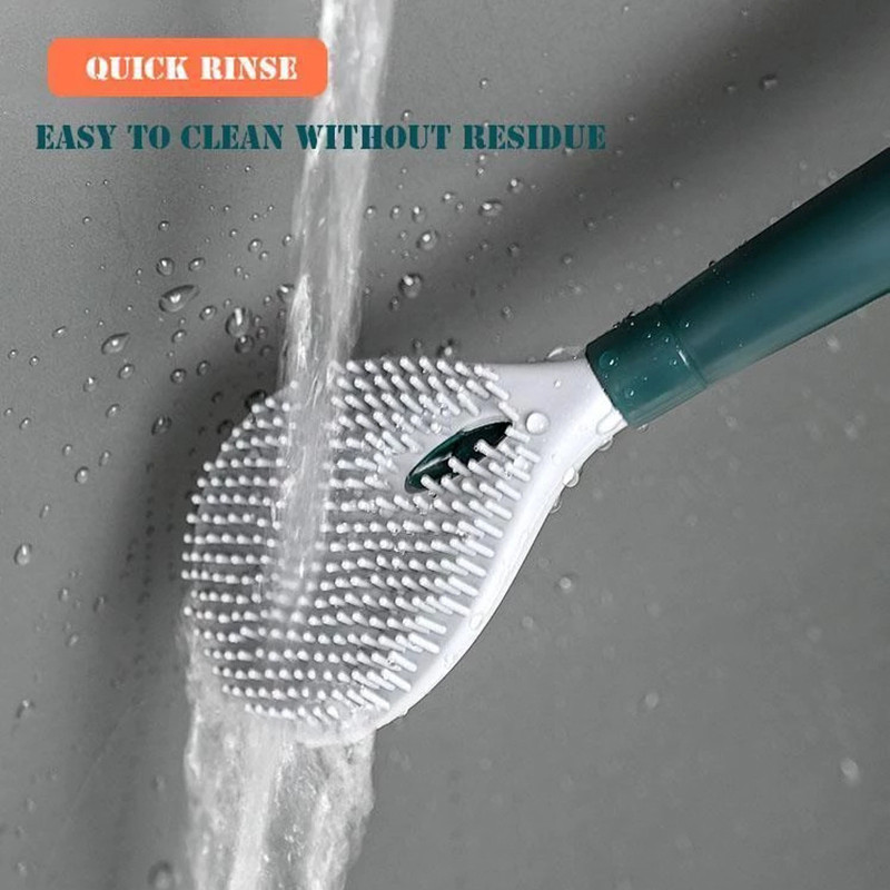 WC četka za doziranje sapuna, praktična četka za čišćenje s dugom ručkom i držačem za kupaonski WC 42x10 cm LBSipping