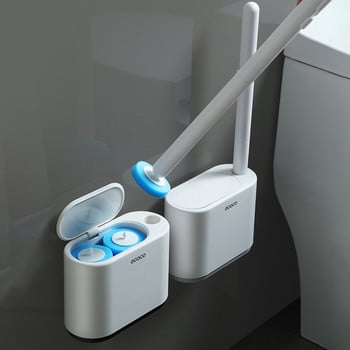 Ecoco Βούρτσα Τουαλέτας Μίας Χρήσης με Καθαριστικό Υγρό Επιτοίχιο Εργαλείο Καθαρισμού για Αντικατάσταση Βούρτσας Μπάνιου Αξεσουάρ Wc