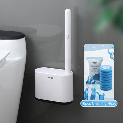 Ecoco WC četka za jednokratnu upotrebu s tekućinom za čišćenje Zidni alat za čišćenje za kupaonicu Zamjena glave četke WC dodaci