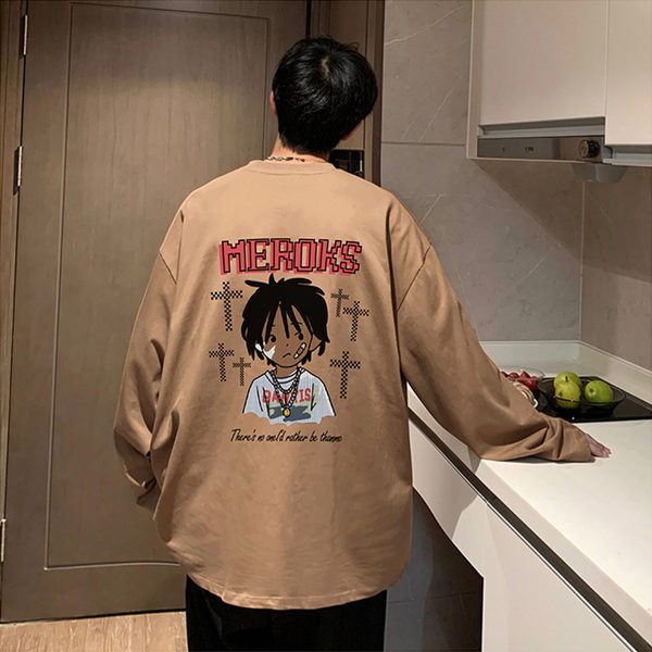 Őszi hosszú ujjú mintás póló