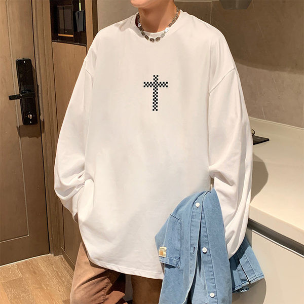 Őszi hosszú ujjú mintás póló