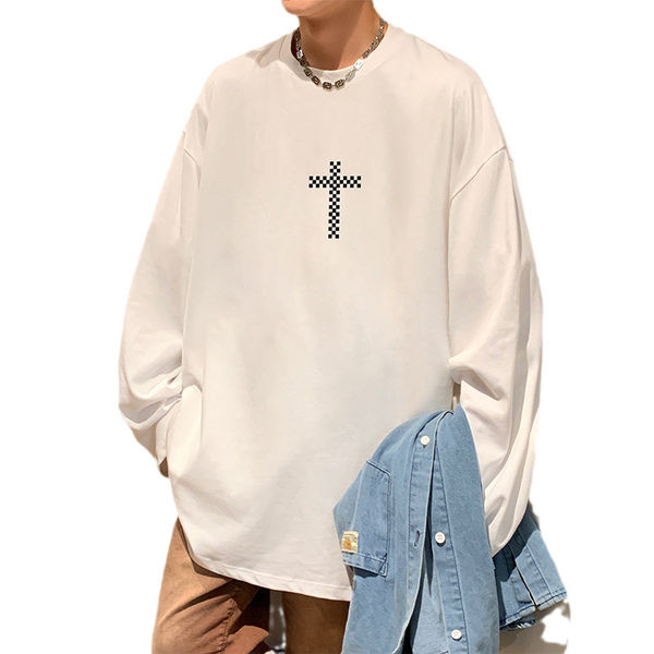 Őszi hosszú ujjú mintás póló