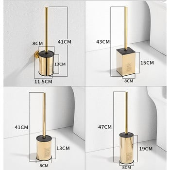 Луксозна златна четка за тоалетна, монтирана на стена/под, държач за четка за тоалетна без задънени краища Инструменти за почистване Домакински аксесоари за баня
