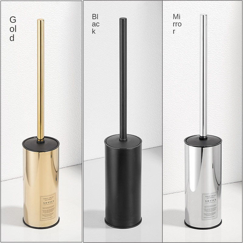 Prabangus auksinis tualeto šepetys, montuojamas ant sienos / ant grindų tualeto šepetėlio laikiklis be aklavietės Valymo įrankiai Buitiniai vonios kambario priedai