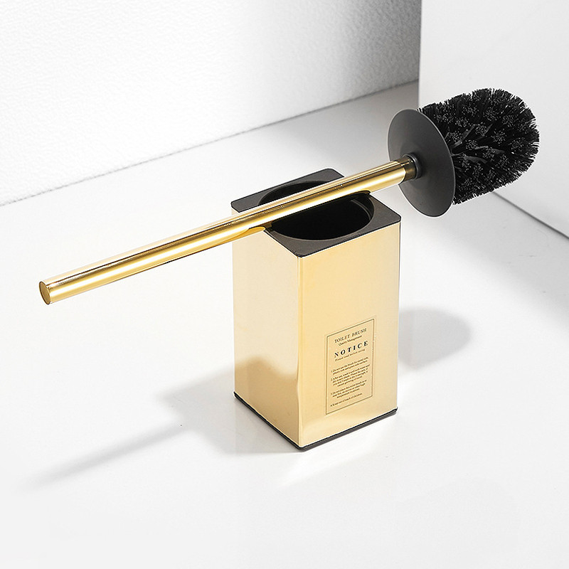 Prabangus auksinis tualeto šepetys, montuojamas ant sienos / ant grindų tualeto šepetėlio laikiklis be aklavietės Valymo įrankiai Buitiniai vonios kambario priedai