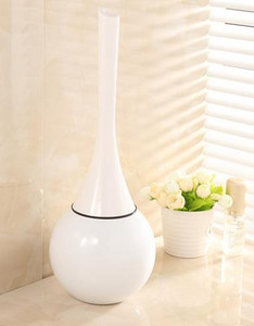 Estiorm WC četka s držačem Moderni set četkica za čišćenje posuda od nehrđajućeg čelika Alati za čišćenje kupaonskih WC-a crna bijela