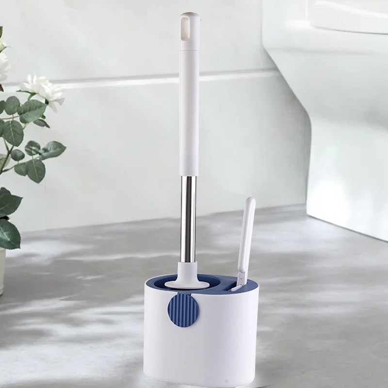 Silikonska WC četka s držačem Set četki za kupaonsku WC školjku Neklizajuća ručka Zidna samostojeća Brzosušeća