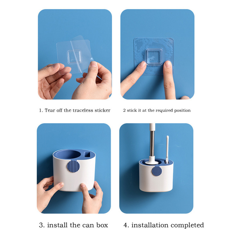 Silikonska WC četka s držačem Set četki za kupaonsku WC školjku Neklizajuća ručka Zidna samostojeća Brzosušeća