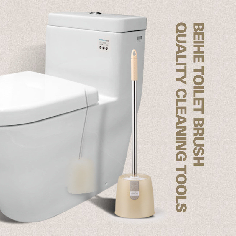 Tualeto šepetys Creative Minkštų plaukų nerūdijančio plieno rankena su apatiniu grioveliu Tualeto šepetys Vonios kambario valymo šepetys