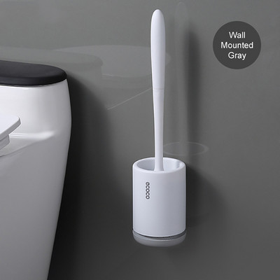 Creative Silicone TPR tualeto šepetys be perforavimo lentynos laikiklis Greito nutekėjimo valymo šepetys Tualeto įrankis namų WC vonios kambario priedų rinkinys