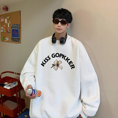 Férfi blúz felirattal és virágos motívumokkal