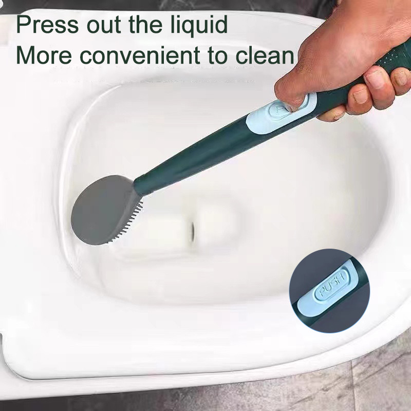 BAISPO naujas silikoninis tualeto šepetėlis TPR skystas valymo šepetėlis. Prie sienos montuojamas šepetėlis ilgomis rankenomis gali nusausinti vonios kambario priedų rinkinys