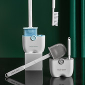 Mekana silikonska čekinja WC četka s držačem Zidna odvojiva ručka Kit za čišćenje kupaonice Bez bušenja WC pribor