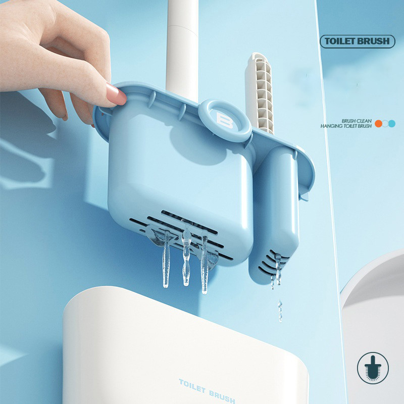 Mekana silikonska čekinja WC četka s držačem Zidna odvojiva ručka Kit za čišćenje kupaonice Bez bušenja WC pribor