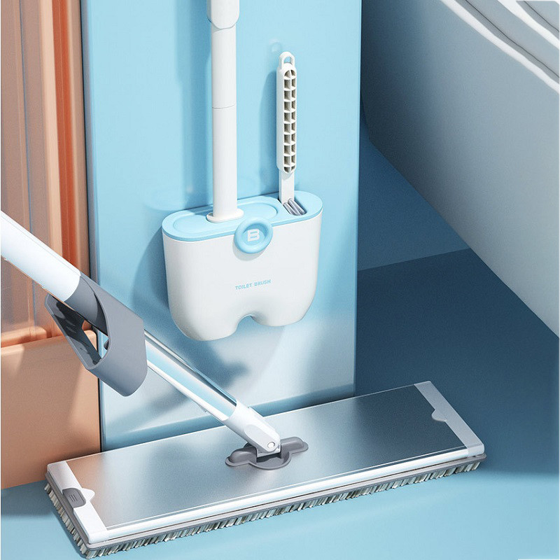 Mekana silikonska čekinja WC četka s držačem Zidna odvojiva ručka Kit za čišćenje kupaonice Bez bušenja WC pribor