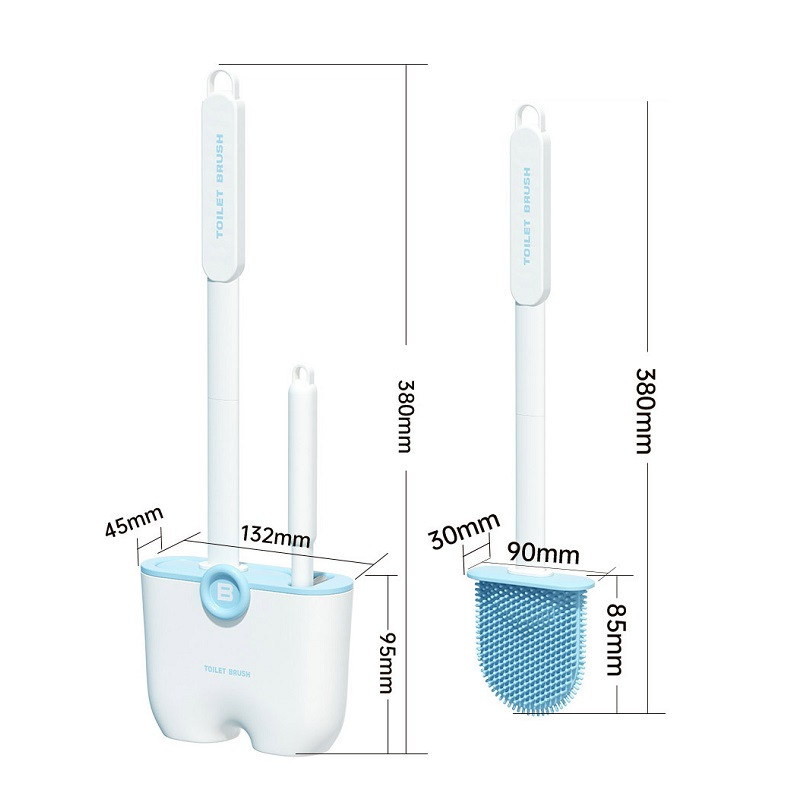 Mekana silikonska čekinja WC četka s držačem Zidna odvojiva ručka Kit za čišćenje kupaonice Bez bušenja WC pribor