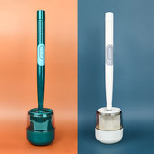 Buitinis tualeto šepetys su laikikliu Silikono kvėpuojantis tualeto šepetys Be smūgio sienoje montuojamas hidraulinis tualeto šepetys vonios kambarys