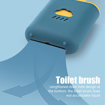 Силиконова четка за тоалетна Wc Gap Четка с държач Плоска глава Четки за почистване с меки влакна с бързосъхнеща скоба Инструмент за баня