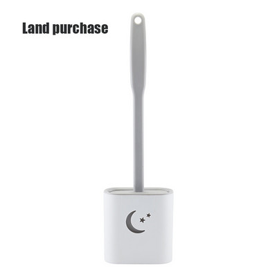 Silikoninis tualeto šepetys Wc tarpo šepetys su laikikliu plokščia galvute, minkštų šerių valymo šepečiai su greitai džiūstančiu laikikliu vonios kambario įrankiu