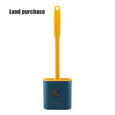 Silikoninis tualeto šepetys Wc tarpo šepetys su laikikliu plokščia galvute, minkštų šerių valymo šepečiai su greitai džiūstančiu laikikliu vonios kambario įrankiu