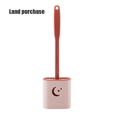 Silikoninis tualeto šepetys Wc tarpo šepetys su laikikliu plokščia galvute, minkštų šerių valymo šepečiai su greitai džiūstančiu laikikliu vonios kambario įrankiu