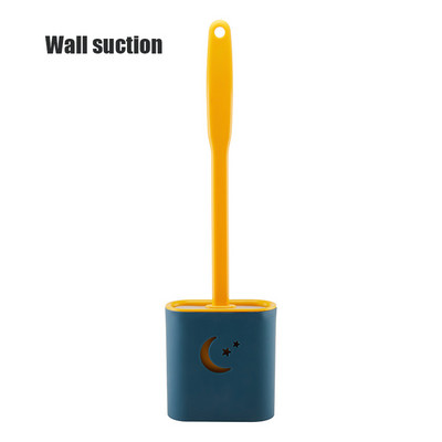 Silikoninis tualeto šepetys Wc tarpo šepetys su laikikliu plokščia galvute, minkštų šerių valymo šepečiai su greitai džiūstančiu laikikliu vonios kambario įrankiu