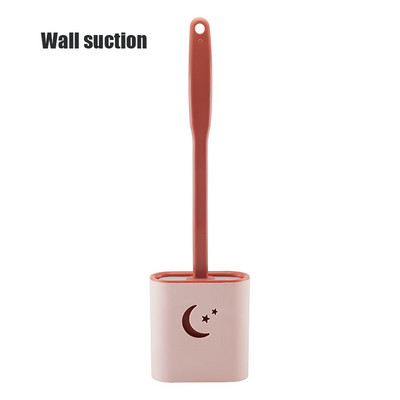 Silikoninis tualeto šepetys Wc tarpo šepetys su laikikliu plokščia galvute, minkštų šerių valymo šepečiai su greitai džiūstančiu laikikliu vonios kambario įrankiu