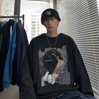 Vyriški retro marškinėliai ilgomis rankovėmis