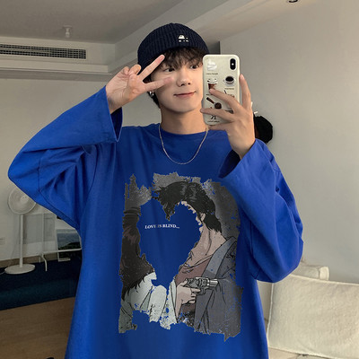 Vyriški retro marškinėliai ilgomis rankovėmis