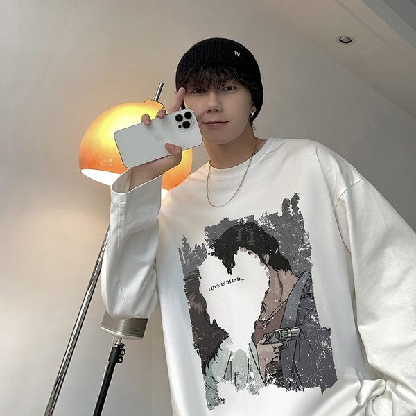 Vyriški retro marškinėliai ilgomis rankovėmis