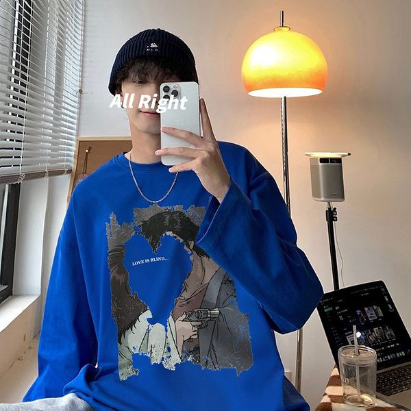 Vyriški retro marškinėliai ilgomis rankovėmis