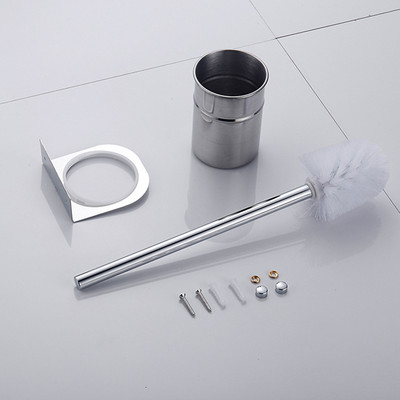 1 DB 304 rozsdamentes acél Mate fekete WC-kefe európai stílusú, hosszú nyelű tisztítókefe fürdőszobai kiegészítőkhöz WC-készlet