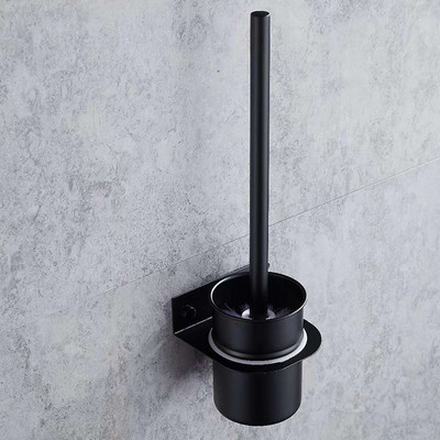 1 DB 304 rozsdamentes acél Mate fekete WC-kefe európai stílusú, hosszú nyelű tisztítókefe fürdőszobai kiegészítőkhöz WC-készlet