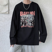 Vintažinio rašto marškinėliai ilgomis rankovėmis vyrams