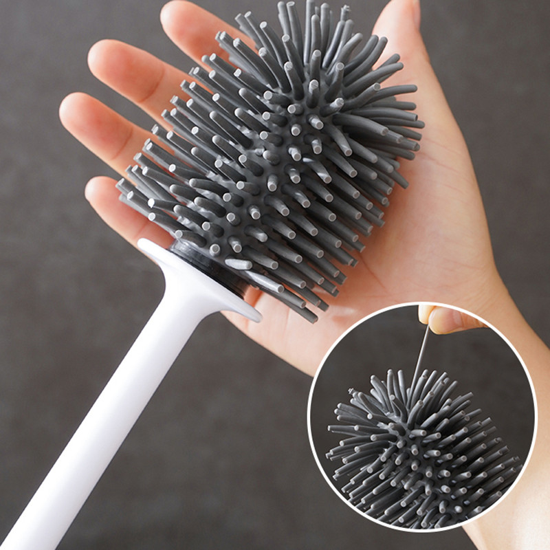 1 KOM Zidna silikonska WC četka s dugom ručkom bez slijepih ulica za čišćenje TPR WC četka za setove kupaonskih dodataka