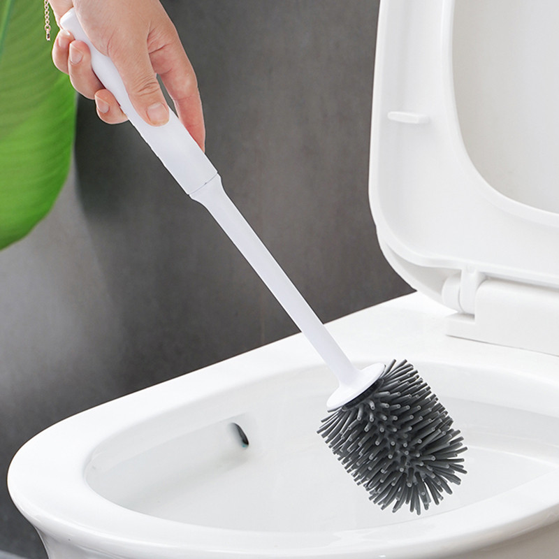 1 KOM Zidna silikonska WC četka s dugom ručkom bez slijepih ulica za čišćenje TPR WC četka za setove kupaonskih dodataka