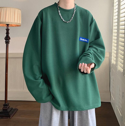 Vyriški marškinėliai laisvomis ilgomis rankovėmis