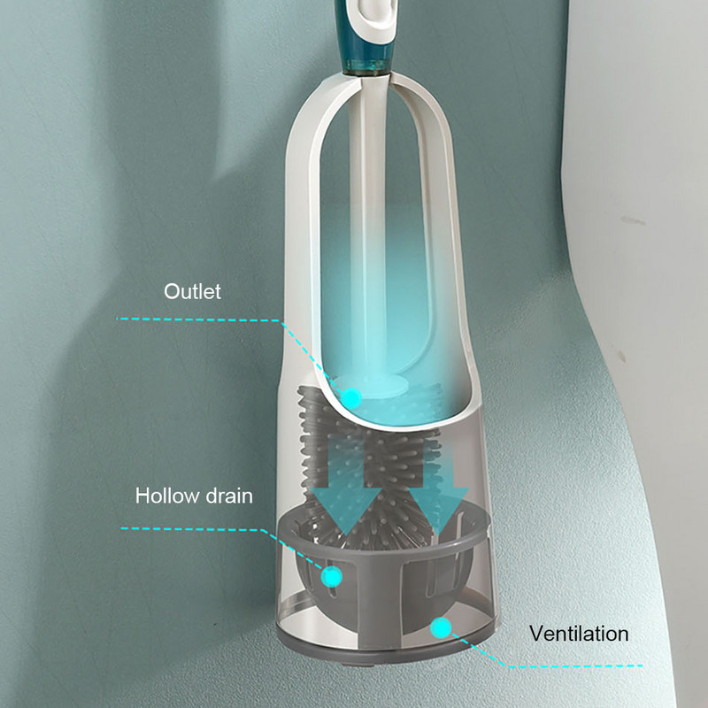 Silikonska WC četka s cijevi za čišćenje Bez mrtvih uglova Set držača za WC školjku Čišćenje podova u kućanstvu Kupaonski pribor