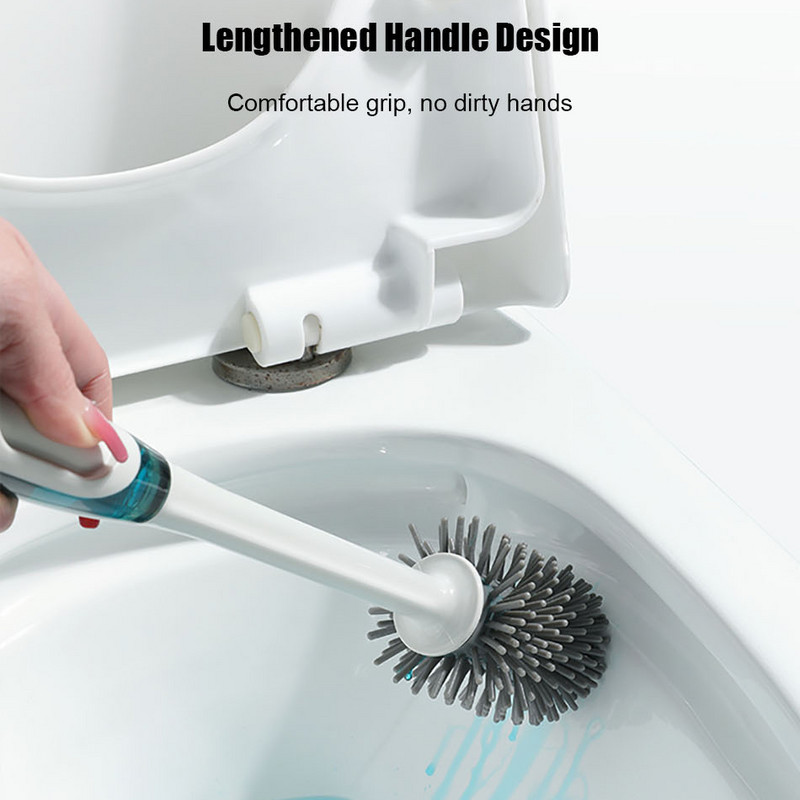 Silikonska WC četka s cijevi za čišćenje Bez mrtvih uglova Set držača za WC školjku Čišćenje podova u kućanstvu Kupaonski pribor