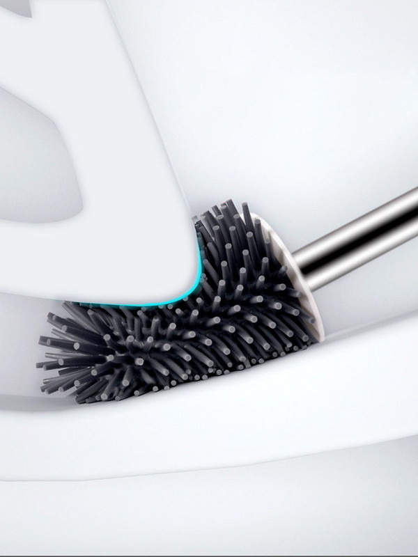 Silikonska četka za WC školjku Duga ručka Punjenje četke za WC školjku Montaža na zid ili pod Četka za čišćenje Kupaonski pribor