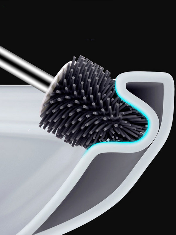 Silikonska četka za WC školjku Duga ručka Punjenje četke za WC školjku Montaža na zid ili pod Četka za čišćenje Kupaonski pribor