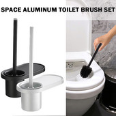 Set aluminijskih četki za WC školjku Crna glava četke Glupa crna držač za WC šolju Četka za WC školjku u kupaonici Prijenosna roba za kućanstvo