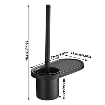 Комплект алуминиеви тоалетни четки Черна глава на четка Тъпа черна чаша Поставка за тоалетна Четка за тоалетна за баня Преносими домакински стоки