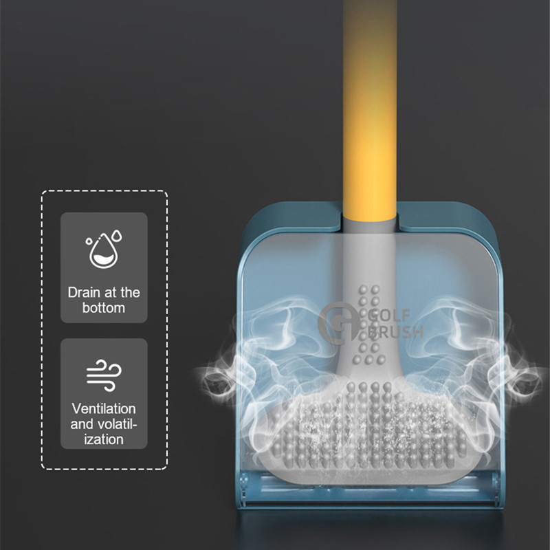 Zidni držači za WC četke, TPR silikonska glava s automatskim zatvaranjem Alati za čišćenje Četka s mekim čekinjama Kupaonski pribor