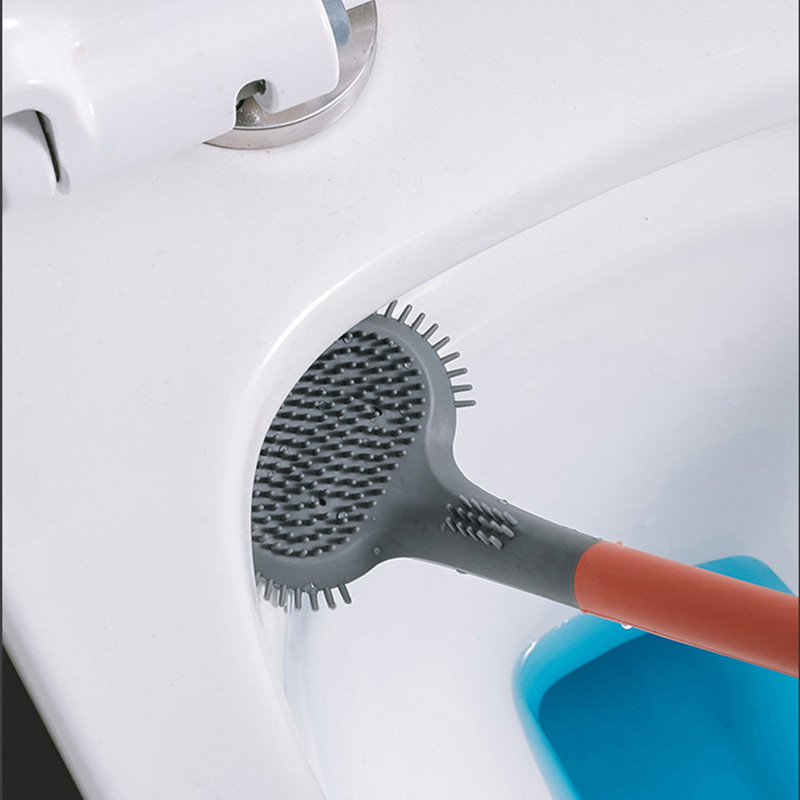 Zidni držači za WC četke, TPR silikonska glava s automatskim zatvaranjem Alati za čišćenje Četka s mekim čekinjama Kupaonski pribor