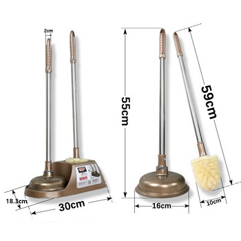 Модерна тънка, свободностояща тоалетна четка и бутало Комбиниран комплект Пластмасова тоалетна чиния Комплект държач за почистване на четки за съхранение в банята